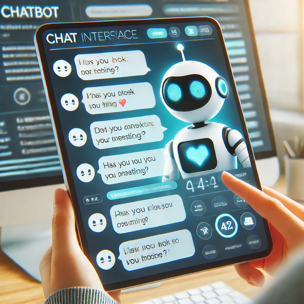 Showing a chat interface powered by AI
