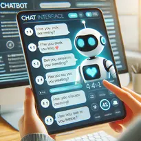 Showing a chat interface powered by AI